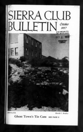 Sierra Club Bulletin 1957 Vol 42 No 8 October cover